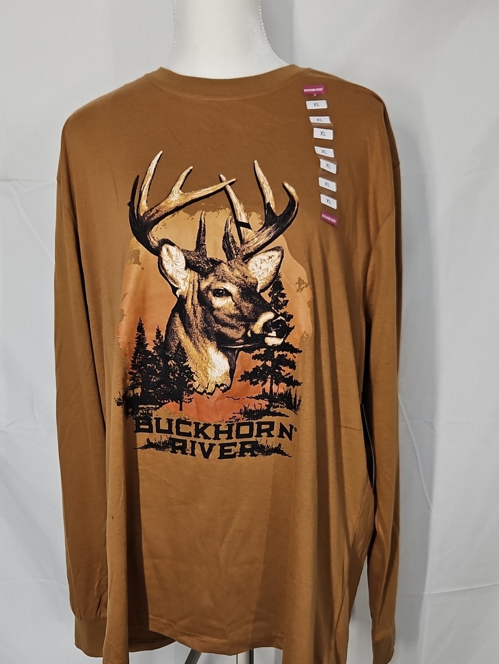 Buckhorn River Men's Long-Sleeve Graphic Tee in Brown